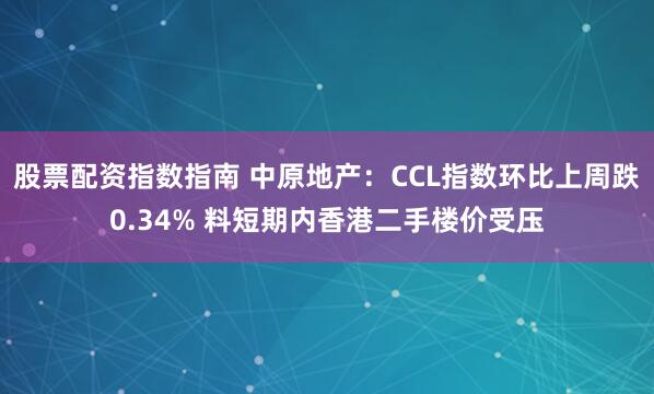 股票配资指数指南 中原地产：CCL指数环比上周跌0.34% 料短期内香港二手楼价受压